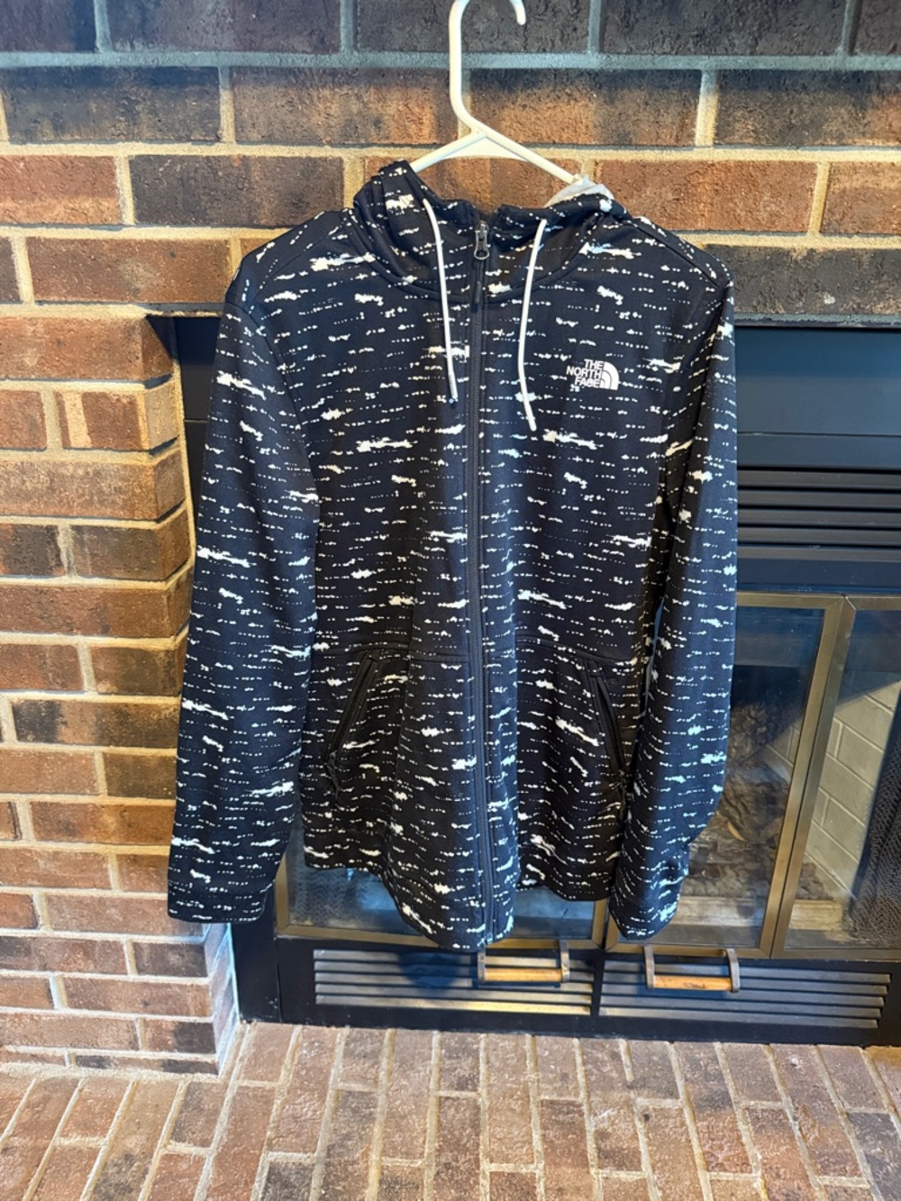 The North Face Black and White Speckled Full-Zip Hoodie